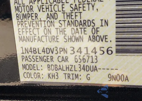 2023 Nissan Altima Sv Fwd из США, поврежденный, VIN 1N4BL4DV3PN341456